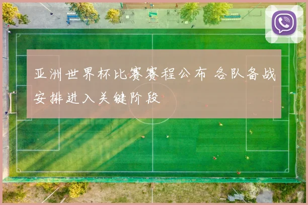 亚洲世界杯比赛赛程公布 各队备战安排进入关键阶段